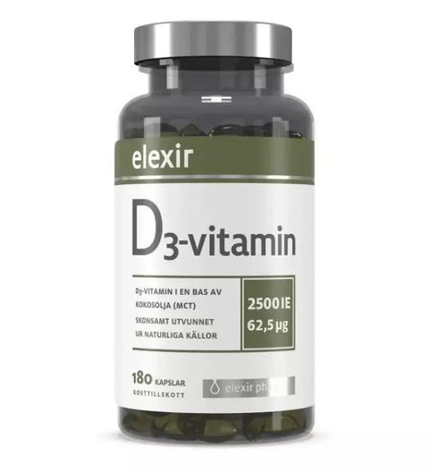MuskelShoppen Elexir D3 Vitamin 2500IE 180 Kapslar